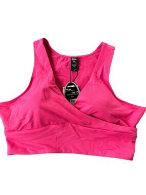 NWT Shock Absorber Hot Pink Surplice Athletic Sports Bra Women's Size 36C